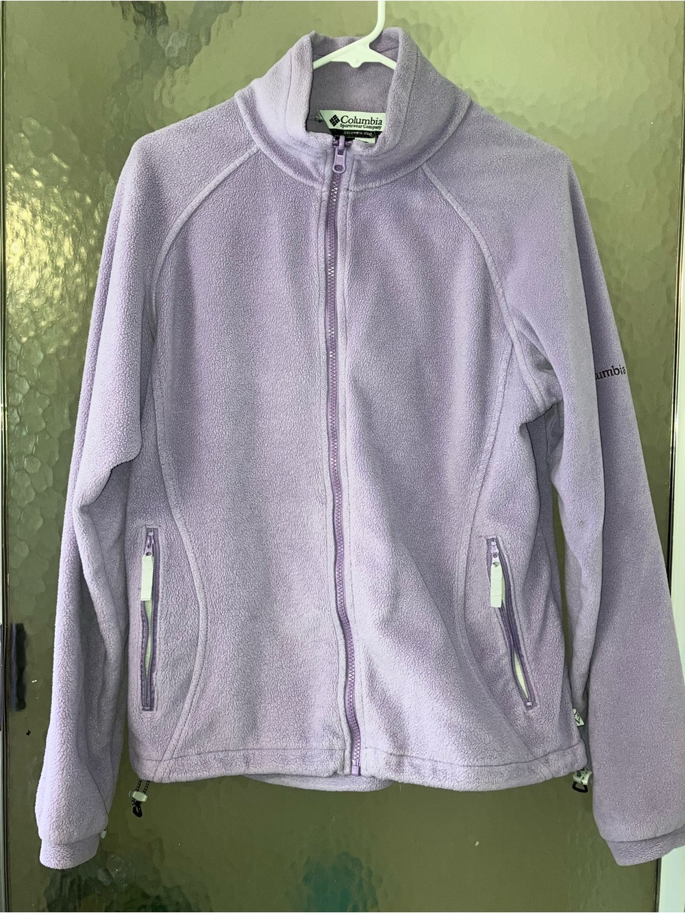 Columbia Women’s Lavender Light Purple Full-Zip Fleece Jacket with Pockets L